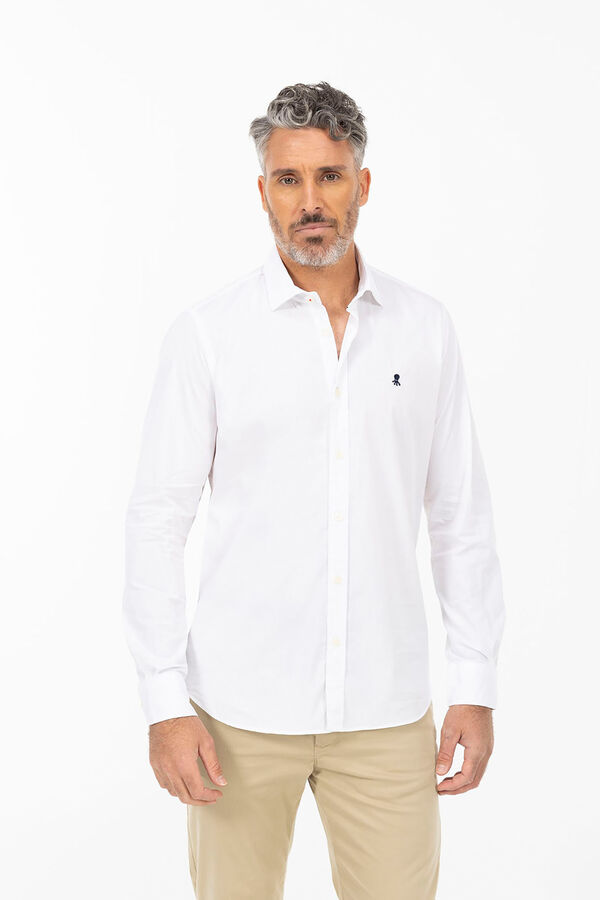 Cortefiel New basic logo shirt White