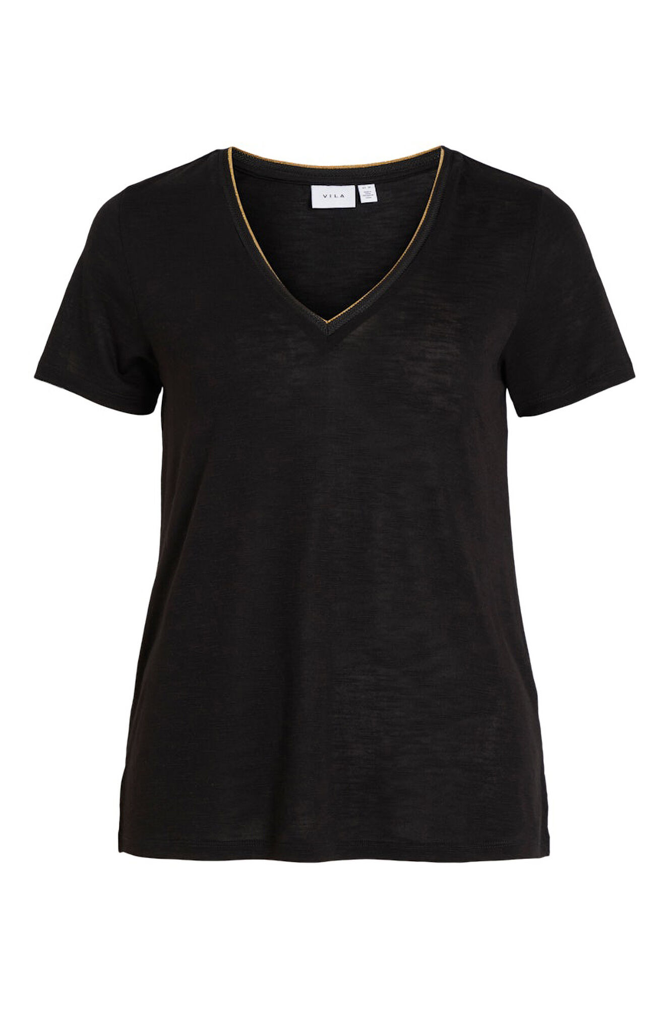 Vila T-shirt de manga curta em viscose