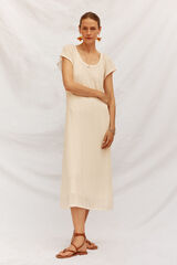 Cortefiel Structured dress Ivory