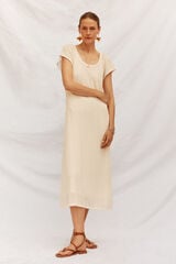 Cortefiel Structured dress Ivory