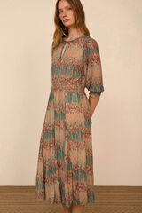 Meisie Vestido midi em tule estampado Multicolorido