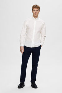Selected Camisa de manga comprida Slim Fit confecionada com algodão reciclado