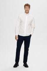 Cortefiel Camisa de manga larga Slim Fit confeccionada con algodón reciclado Blanco