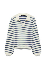 Vero Moda Polo manga comprida em malha calada Tostado