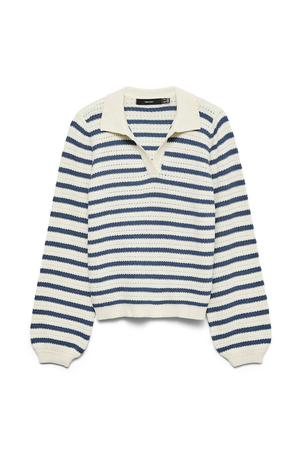 Vero Moda Polo manga comprida em malha calada Tostado