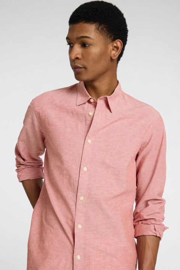 Selected Camisa de lino Slim Fit Azul