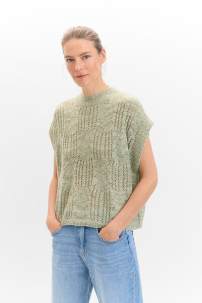 Cortefiel Openwork jersey-knit vest Green