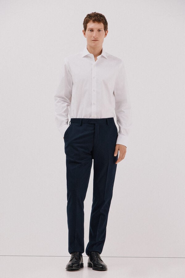 Cortefiel Plain easy-iron dress shirt White