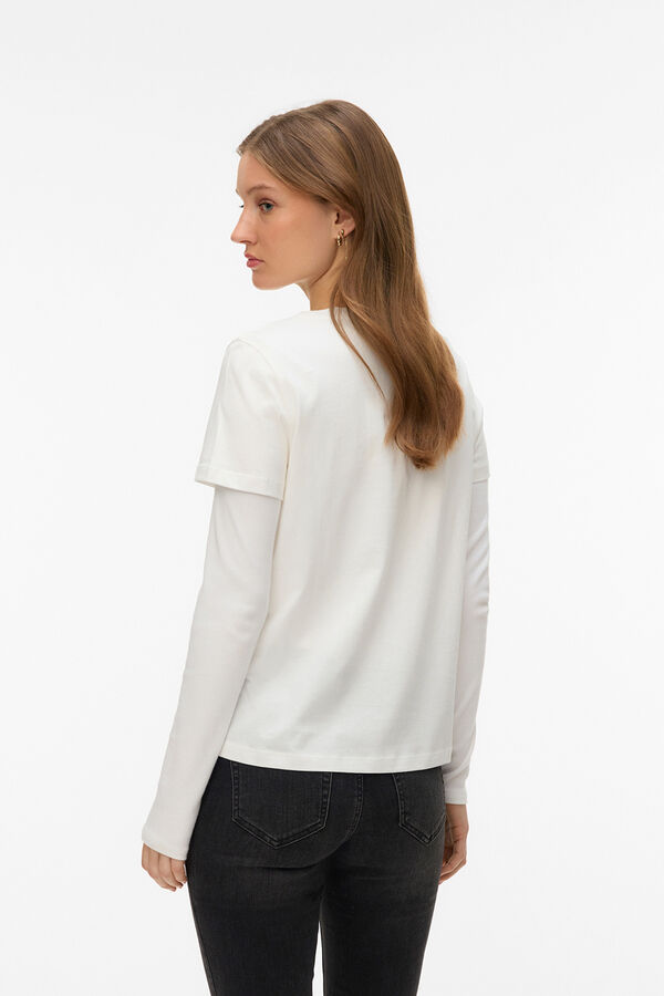 Vero Moda T-shirt de manga curta em algod&atilde;o Branco