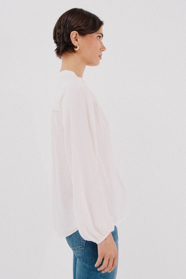 Cortefiel Elastic buttons shirt Ivory