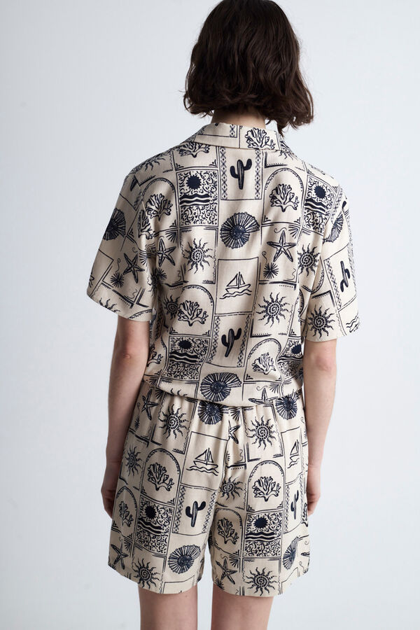 Object Camisa estampada com nó Cinzento