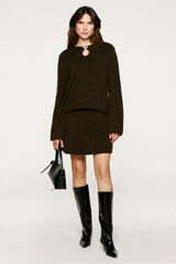 Selected Camisola com detalhes metálicos em lã e alpaca Castanho