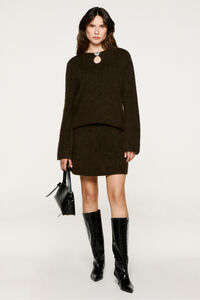 Selected Camisola com detalhes metálicos em lã e alpaca