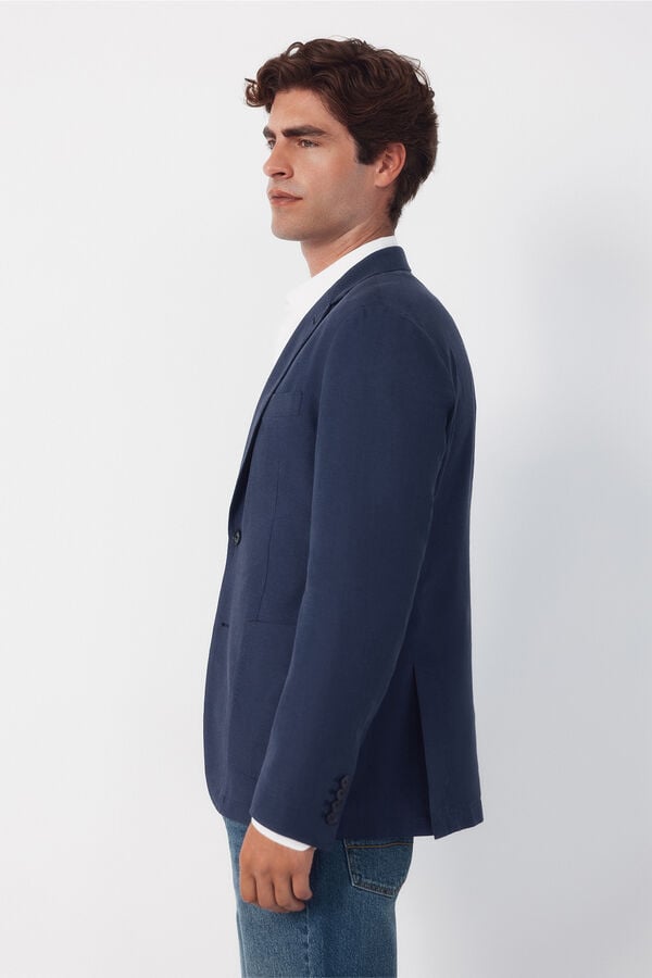 Cortefiel Linen blazer Navy