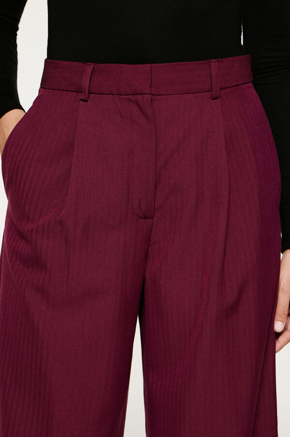 Selected Calça de terno plissadas. Roxo