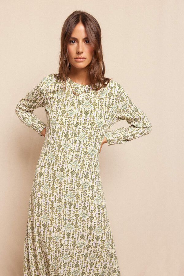 Slowlove Vestido comprido estampado Multicolorido