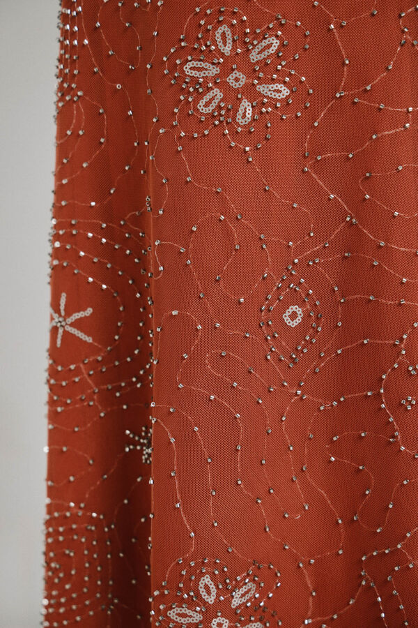 Vero Moda Saia midi com pedraria Castanho