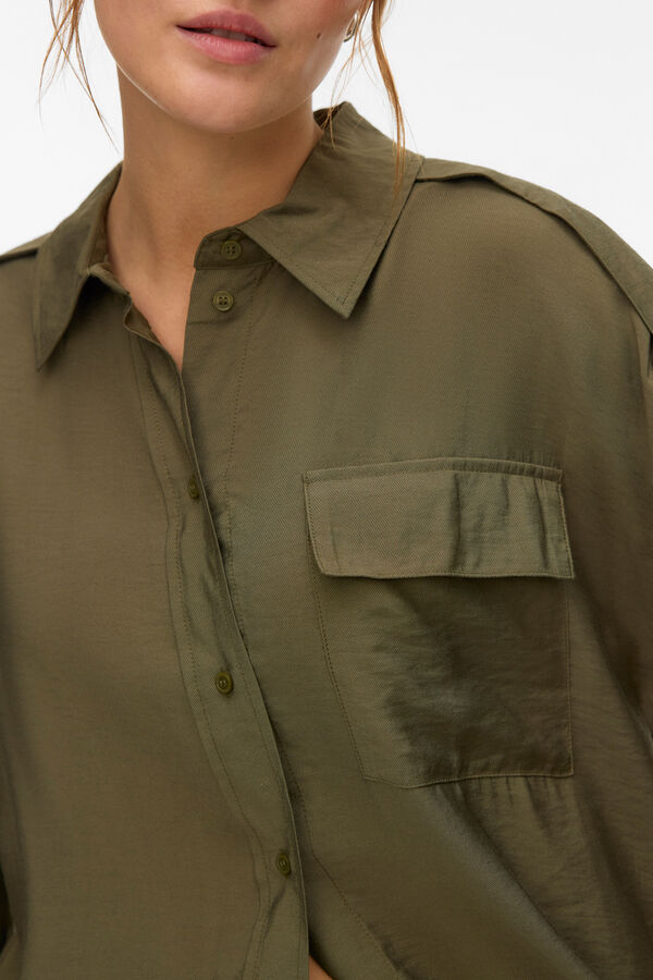 Vero Moda Camisa safari manga comprida Verde