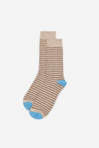 Cortefiel Micro-striped motif socks Beige
