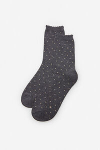 Cortefiel Mini polka-dot Better Cotton long socks Navy