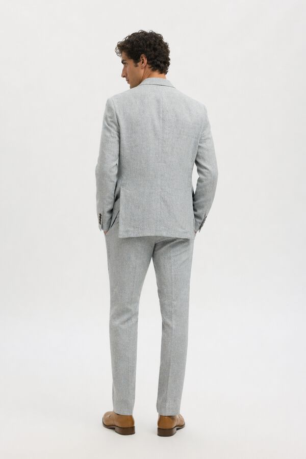 Selected Linen tailored trousers Grey