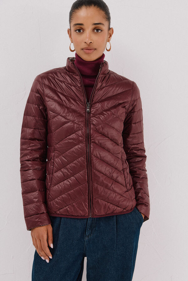 Cortefiel Reversible feather bomber jacket Maroon