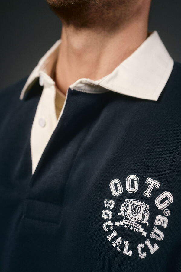 OOTO Polo rugby manga larga Azul marino