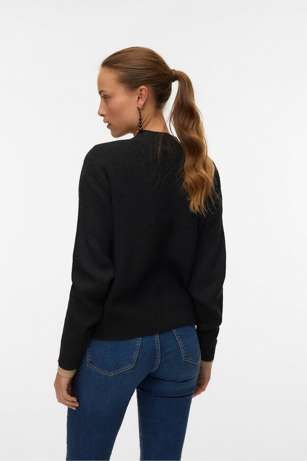 Vero Moda Casaco de malha curto de manga comprida  Preto