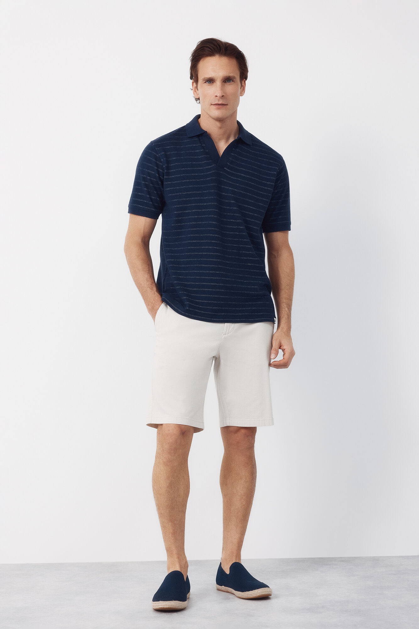 Cortefiel Striped structure polo shirt