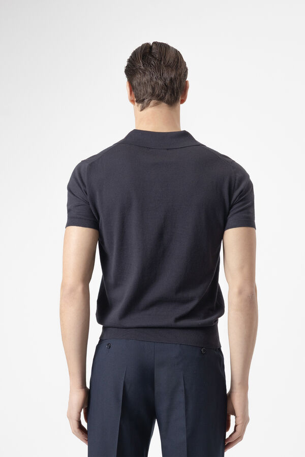 PuroEGO Jersey-knit polo shirt Navy