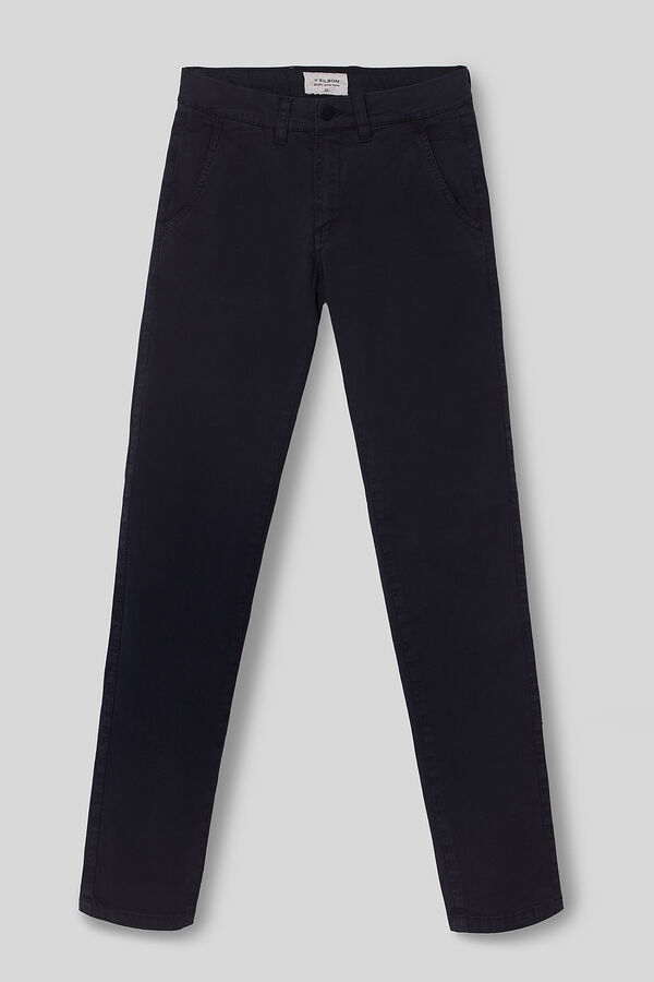 Silbon Casual navy blue chinos Navy