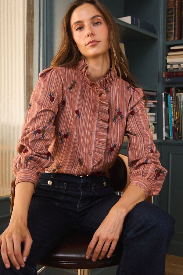 Pol&iacute;n Et Moi Striped shirt Nayeli Orange