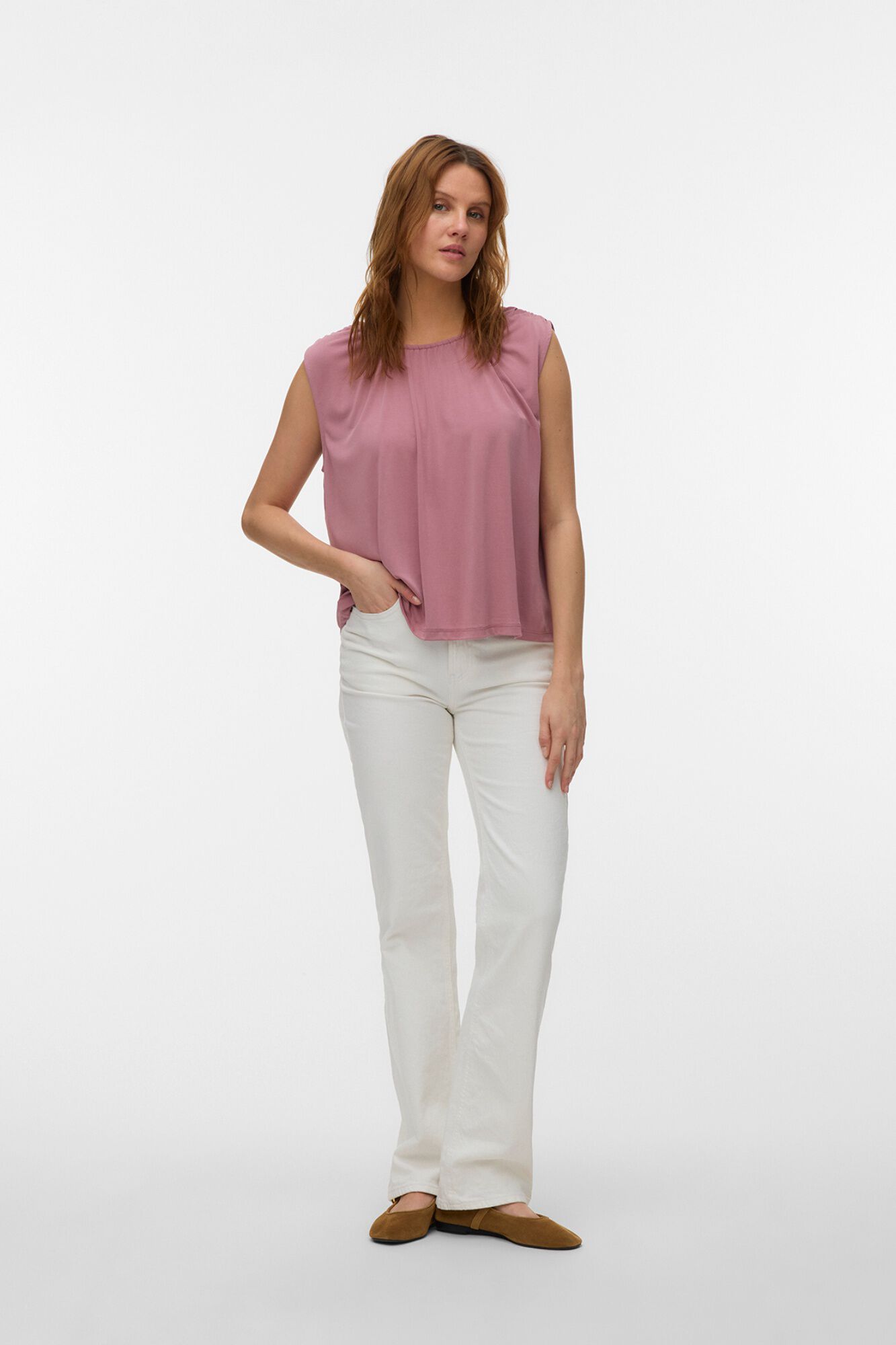 Vero Moda Top con fruncidos de manga sisa