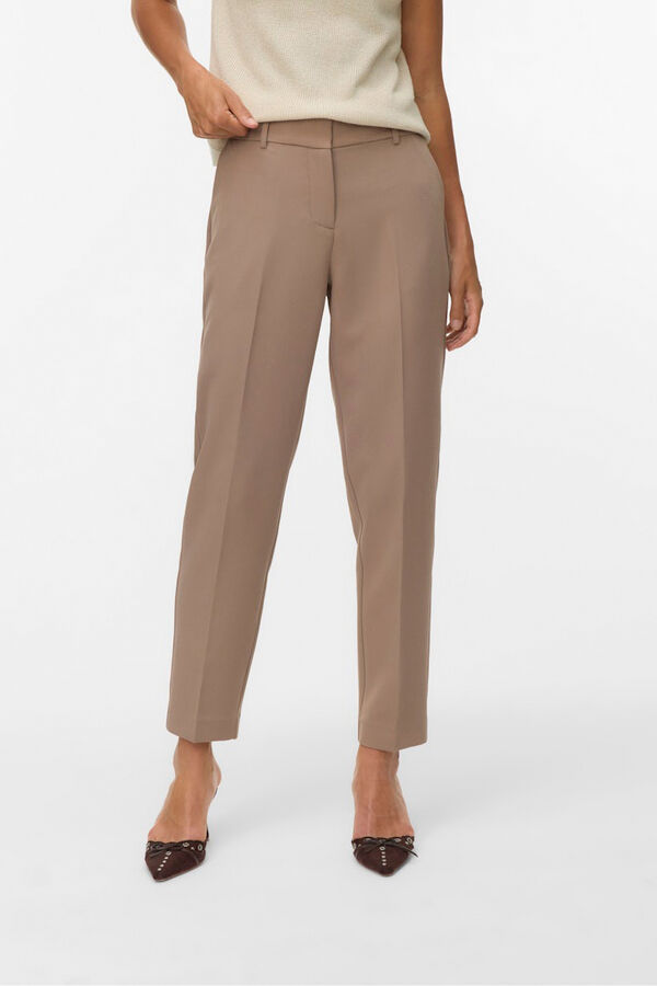 Vero Moda Calças compridas de vestir Castanho