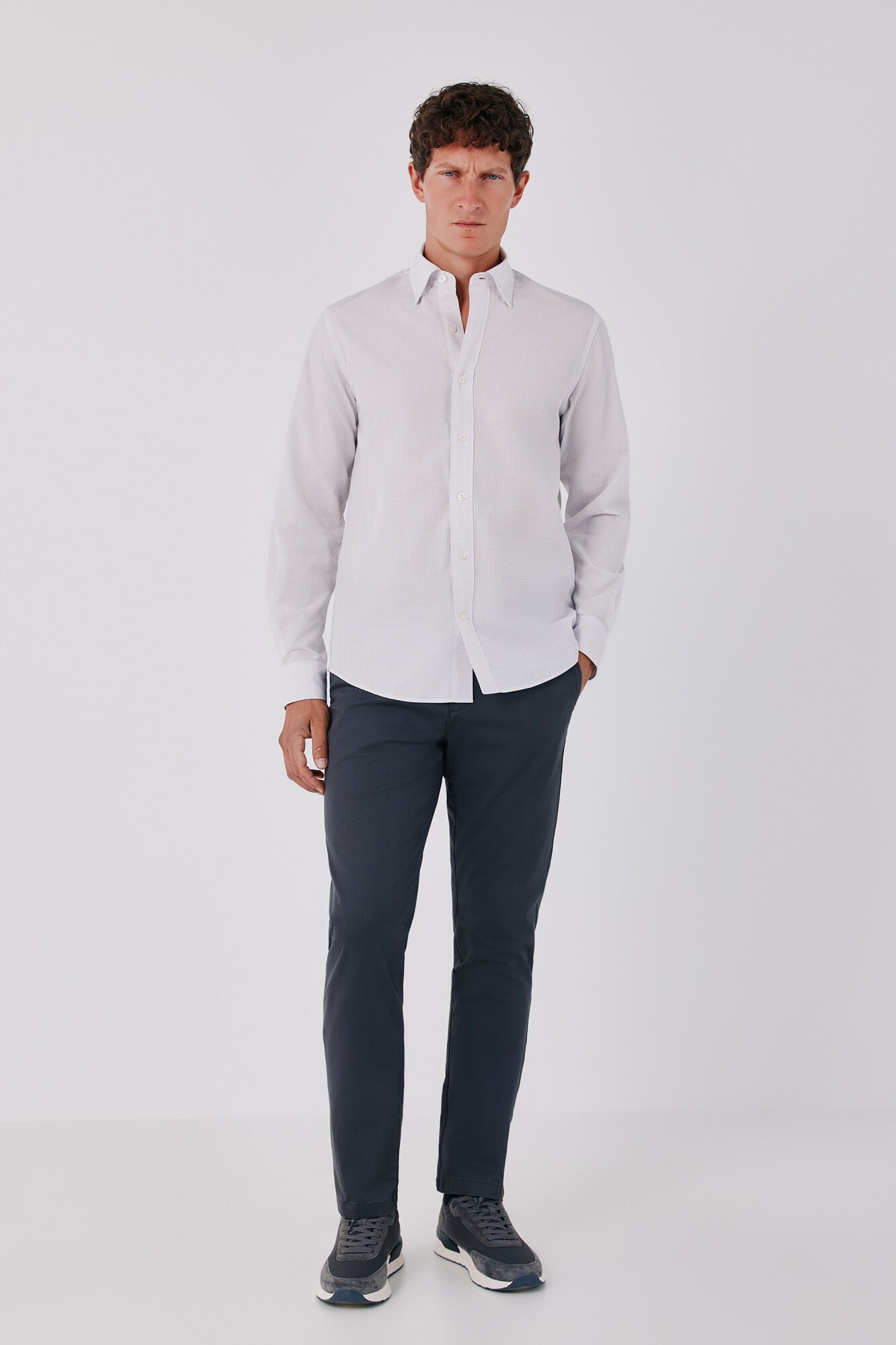 Cortefiel Tencel cotton plaid shirt