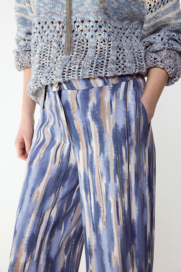 Slowlove Pantal&oacute;n estampado Printed blue