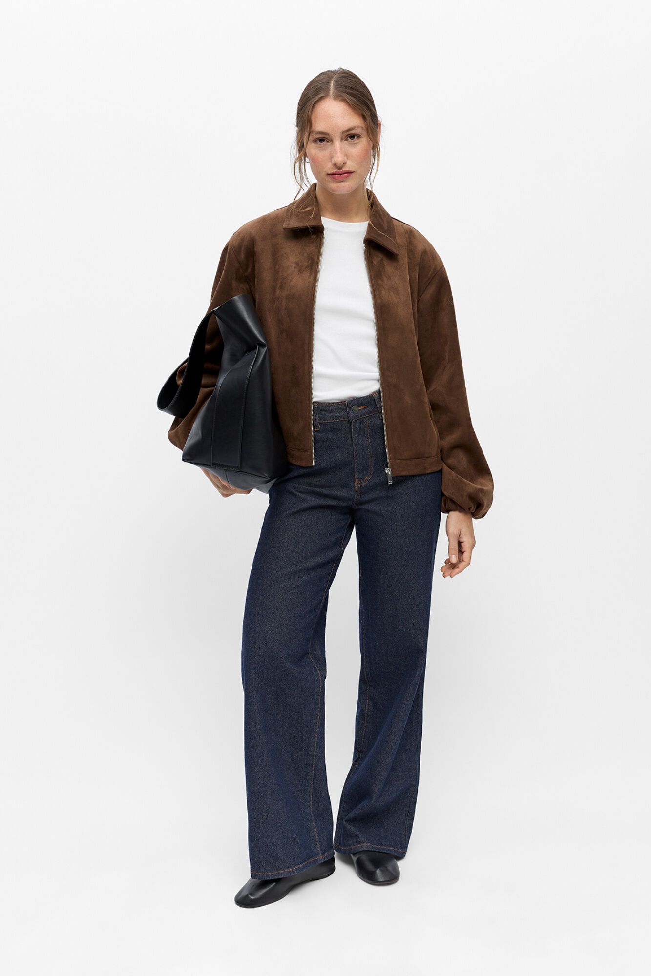 Object Short faux suede jacket