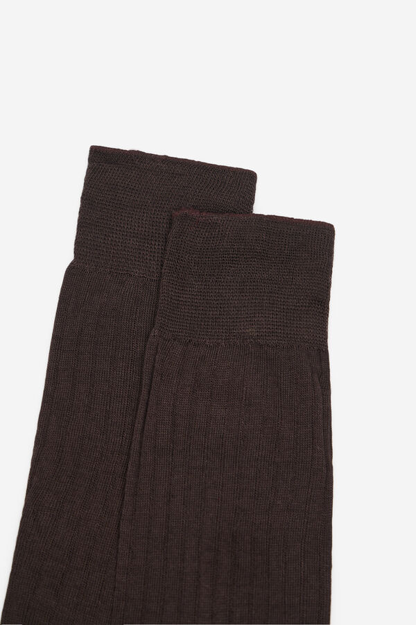 Cortefiel Plain dress socks Dark brown