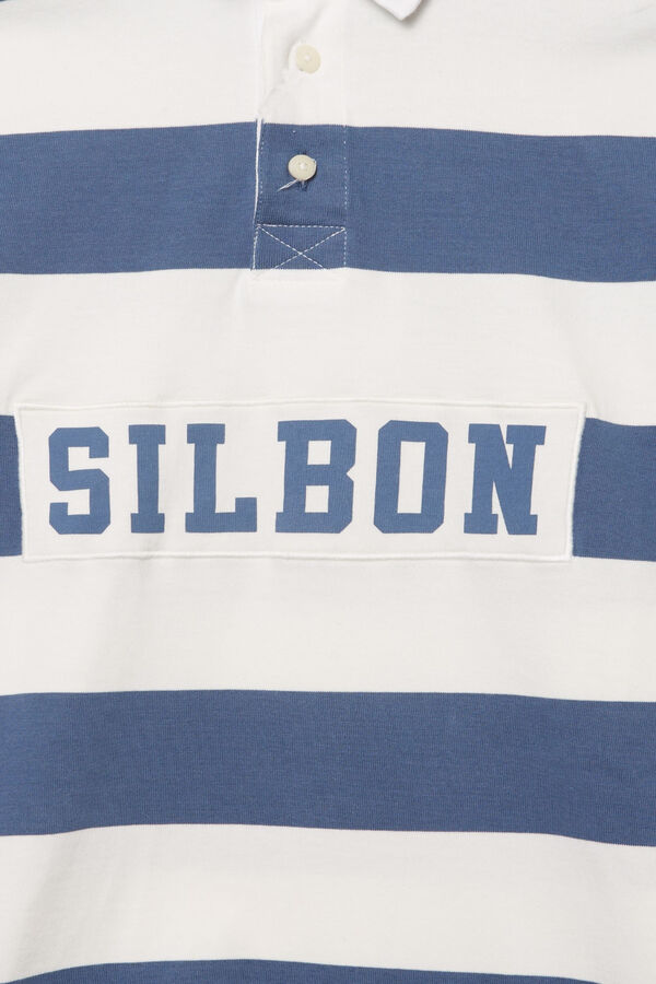 Silbon Polo manga larga rugby azul Azul