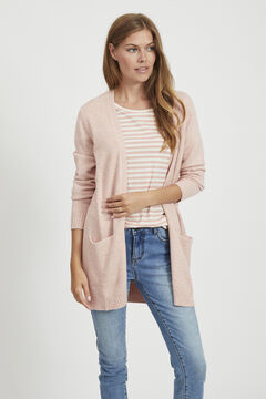 Cortefiel Women's midi cardigan with long sleeves  Pink