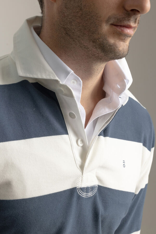 PuroEGO Camisa polo riscas azul-tinta Azul