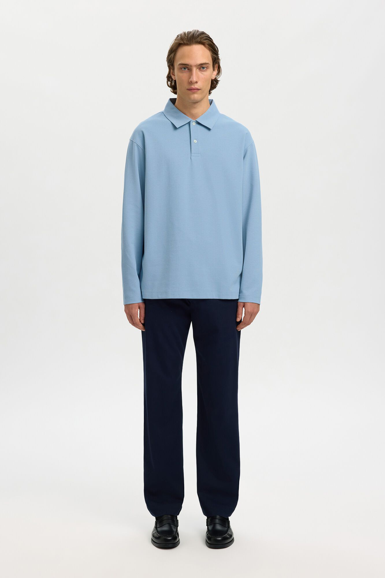 Selected Polo manga comprida relax