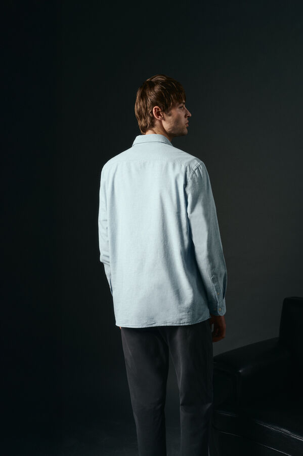 OOTO Camiseta de algodão e linho Azul