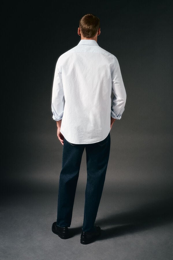 OOTO Camisa rayas popelín Azul