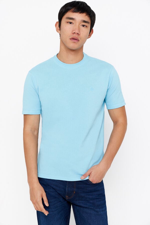 Cortefiel Camiseta básica piqué Azul
