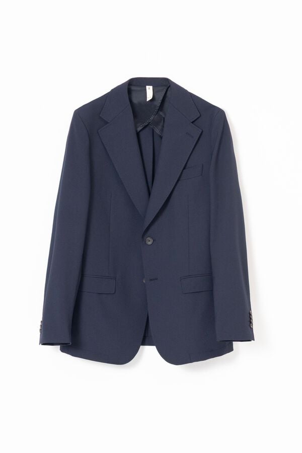 PuroEGO Slim fit structured blazer Navy
