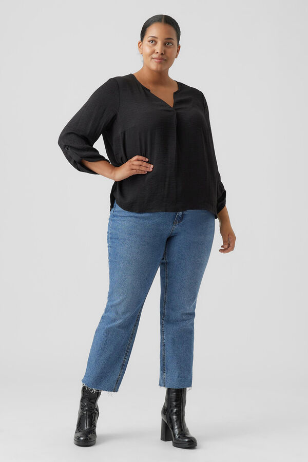 Vero Moda Curve Camisa decote em bico Curve Preto