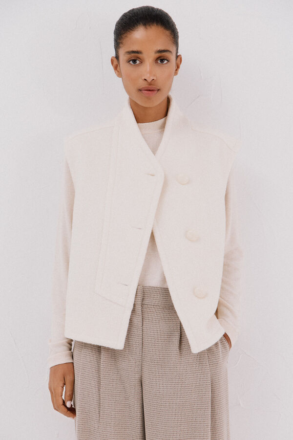Cortefiel Oversized women's vest Ivory