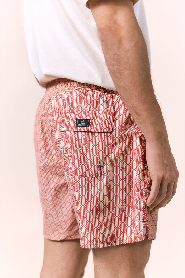 OOTO Fato de banho estampado &eacute;tnico OOTO Vermelho