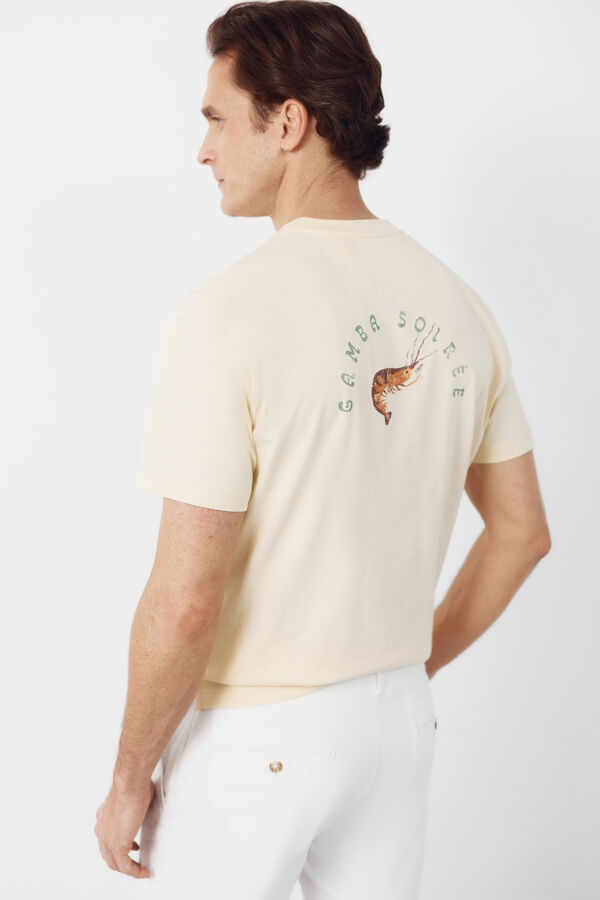 Cortefiel Shrimp graphic T-shirt Yellow
